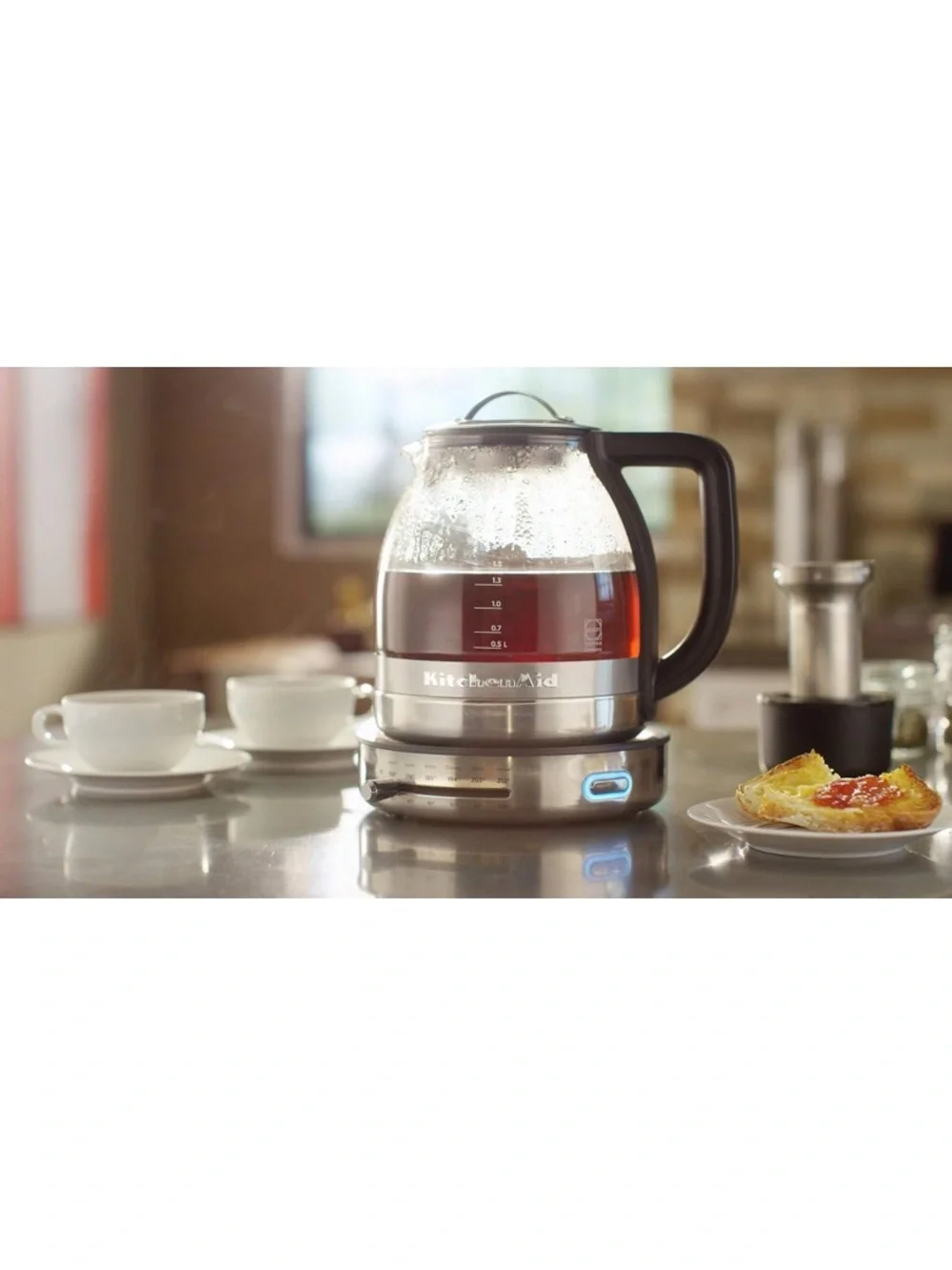 RARE KitchenAid Glass Tea Electric Kettle KEK1322SS 1.5 L Stainless Steel